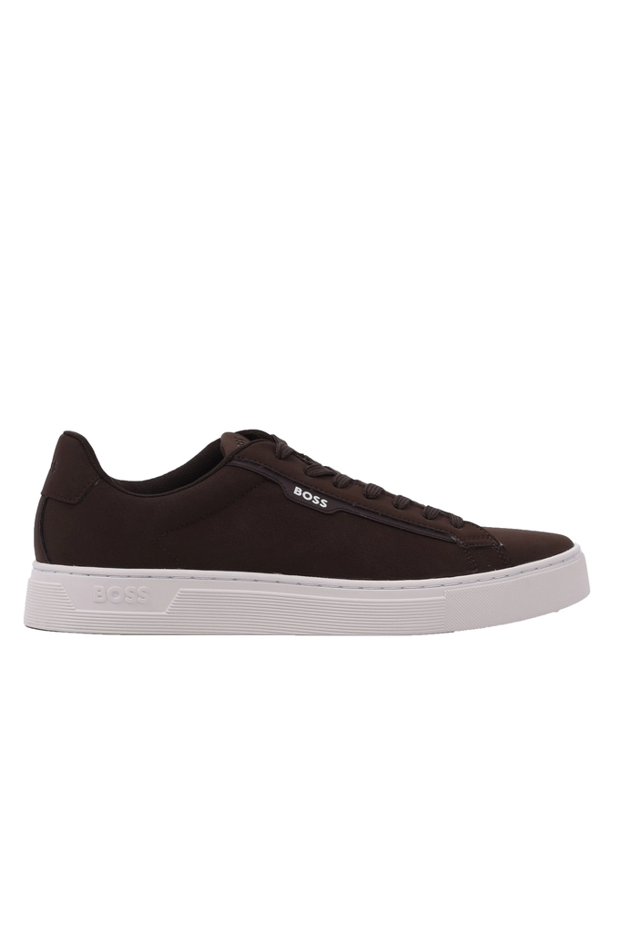 Hugo Boss Mens Rhys_tenn_nupu Trainer Dark Brown - Size UK 9
